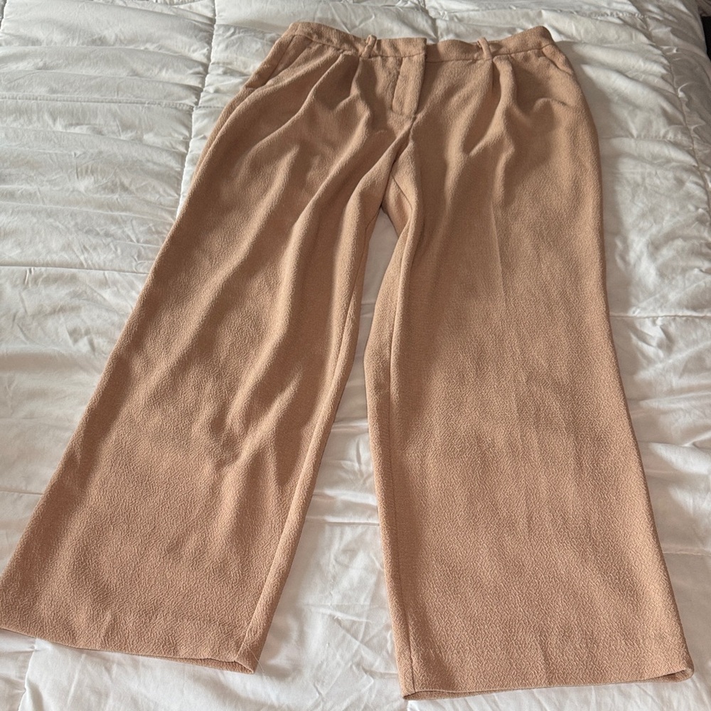 Nine West Beige Wide-Leg Trousers